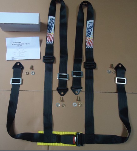 Cinturones de seguridad modificados para requisitos particulares del automóvil, cuatro cinturones de seguridad del arnés del punto cómodos
